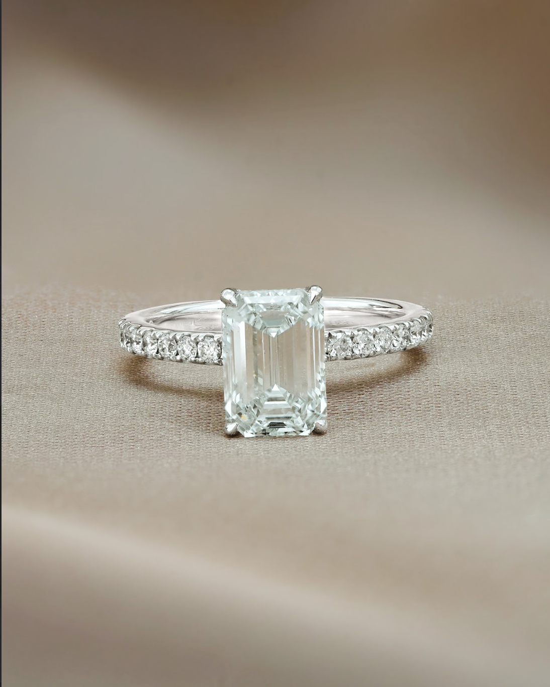 Marquise Shaped Three Stone Lab Grown Diamond Engagement Ring