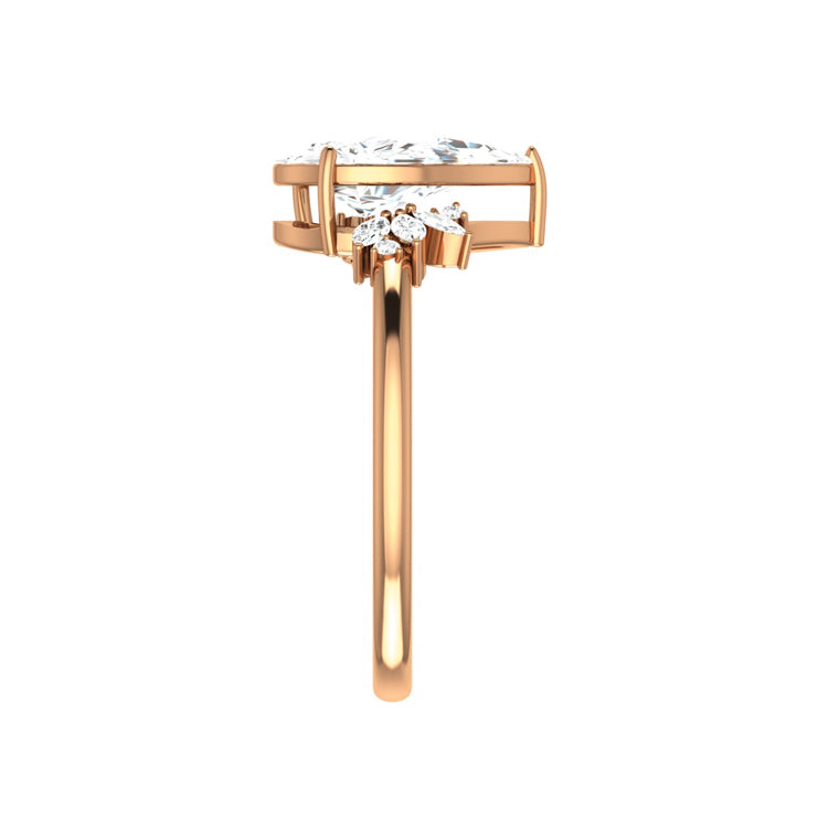 Marquise Shaped Three Stone Lab Grown Diamond Engagement Ring