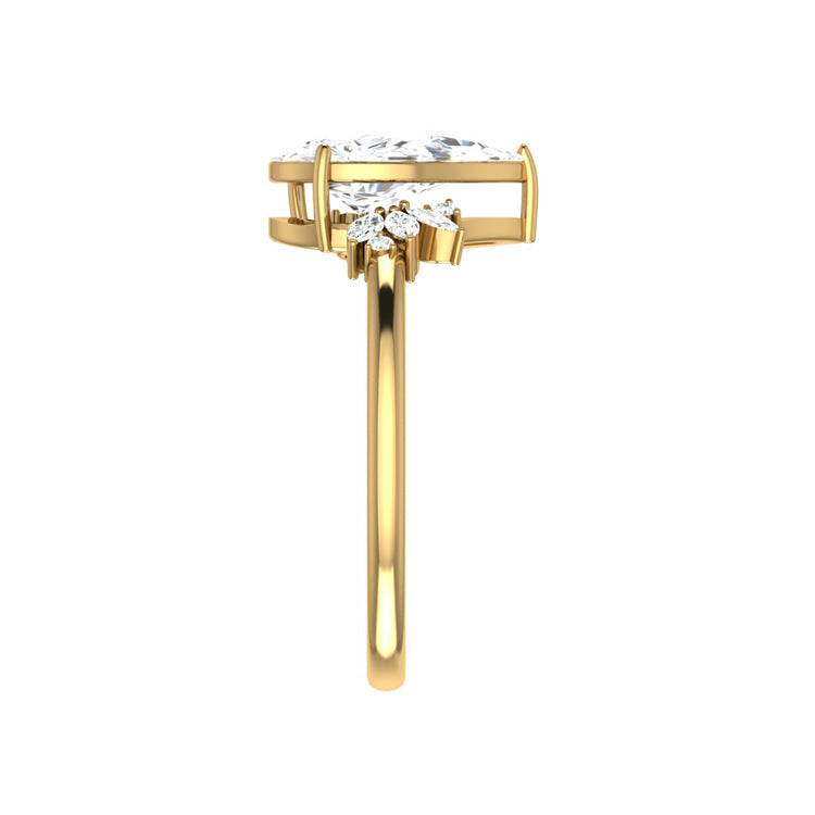 Marquise Shaped Three Stone Lab Grown Diamond Engagement Ring