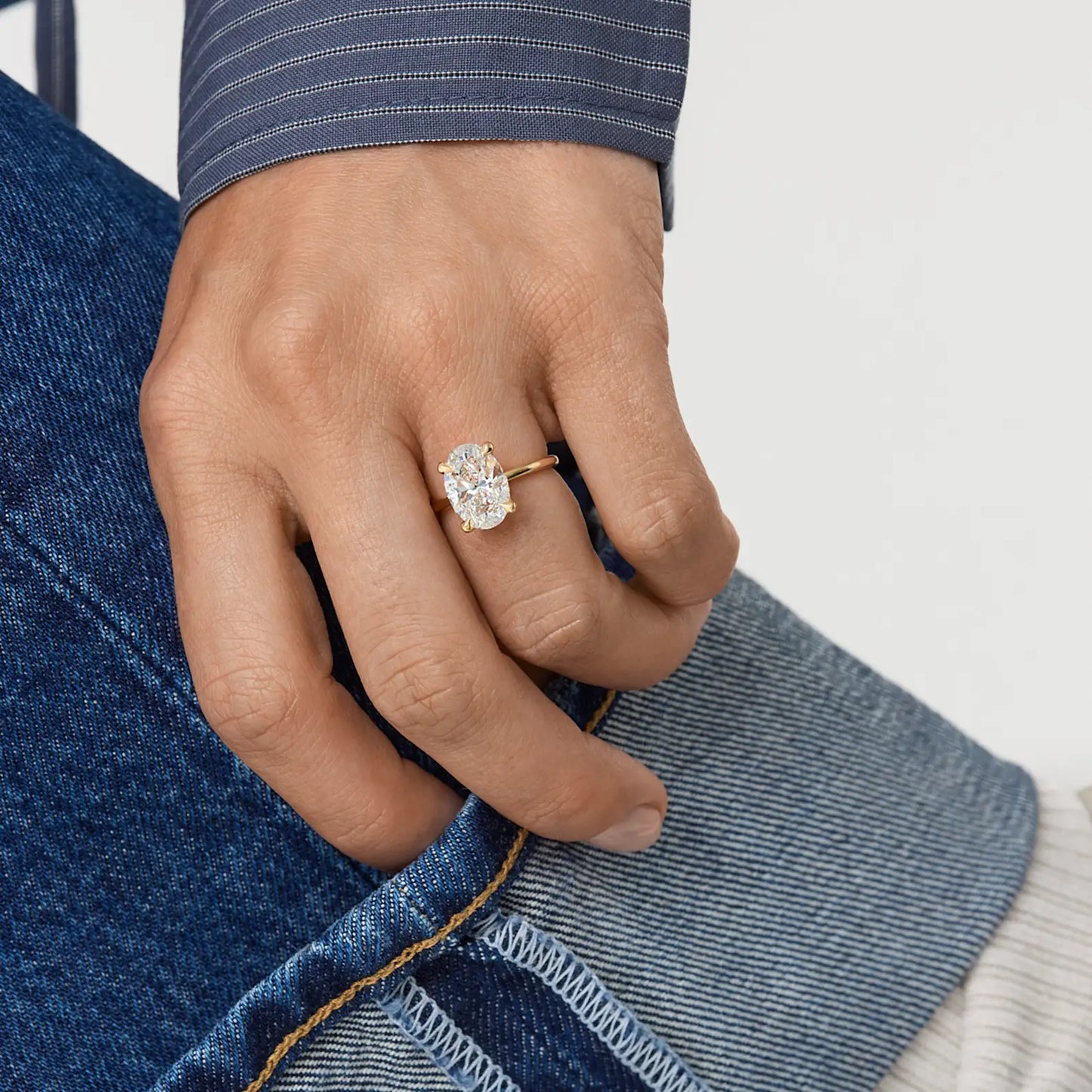 Timeless 2 CT Oval Cut Solitaire Styled Moissanite Diamond Engagement Ring