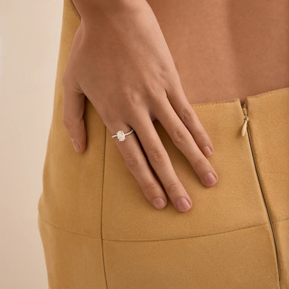 Timeless 1.1 CT Oval Cut Swirl Pave Unique Styled Moissanite Diamond Engagement Ring