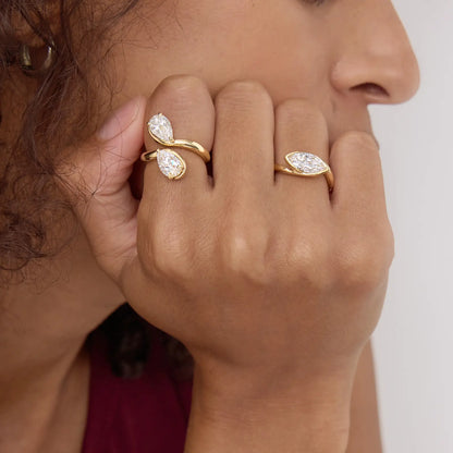 Timeless 1.5 CT Marquise Cut Swirl Solitaire Styled Moissanite Diamond Engagement Ring