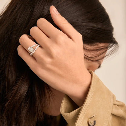 Timeless 0.3 TCW Round Stones Bubble Set Full Eternity Moissanite Diamond Wedding Band