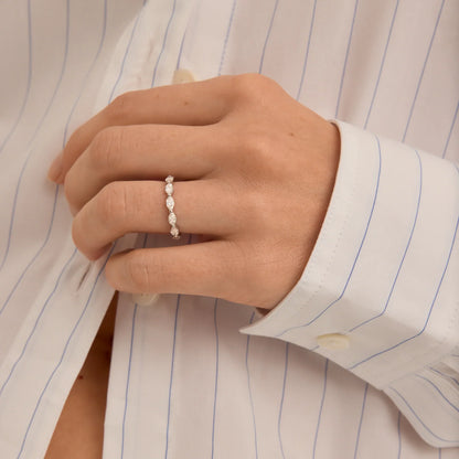 Timeless 0.25 TCW Marquise Stones East-West Full Eternity Moissanite Diamond Wedding Band