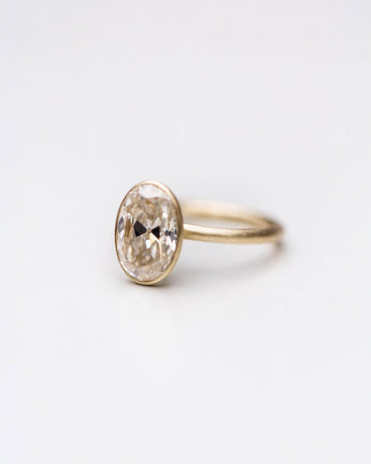 2.9 Carats Emerald Pave Styled Moissanite Engagement Ring