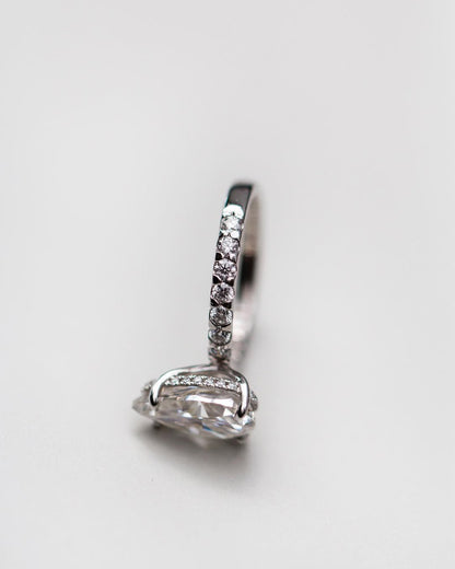 2.9 Carats Emerald Pave Styled Moissanite Engagement Ring