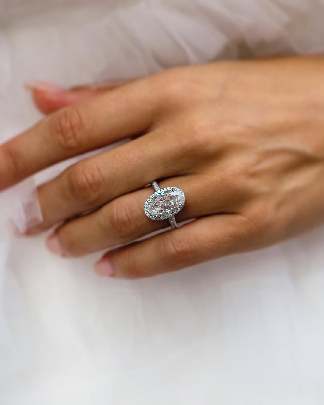 2.9 Carats Emerald Pave Styled Moissanite Engagement Ring