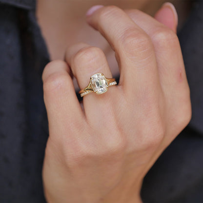 Marquise Shaped Three Stone Lab Grown Diamond Engagement Ring