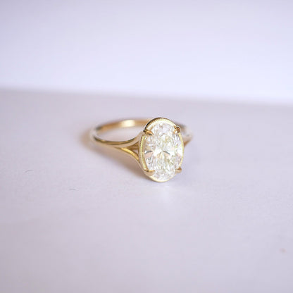 Marquise Shaped Three Stone Lab Grown Diamond Engagement Ring