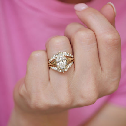 Marquise Shaped Three Stone Lab Grown Diamond Engagement Ring