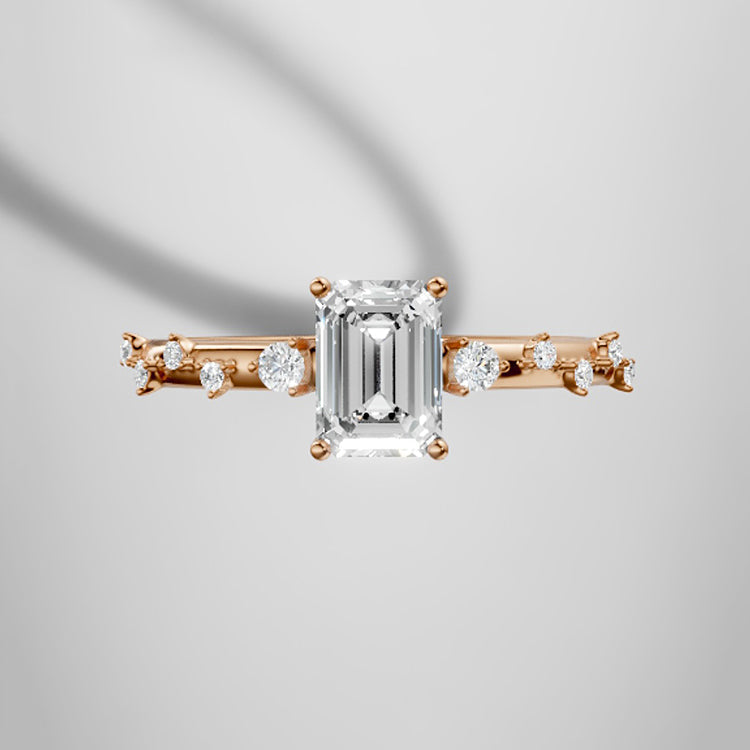 Marquise Shaped Three Stone Lab Grown Diamond Engagement Ring