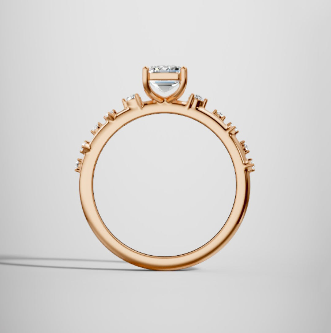 Marquise Shaped Three Stone Lab Grown Diamond Engagement Ring