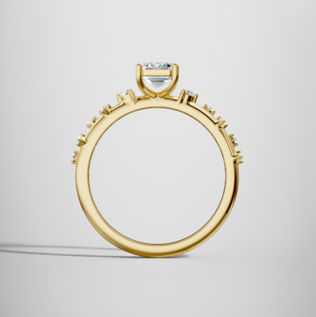 Marquise Shaped Three Stone Lab Grown Diamond Engagement Ring