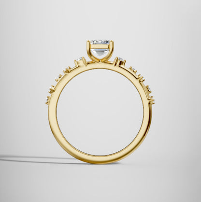 Marquise Shaped Three Stone Lab Grown Diamond Engagement Ring