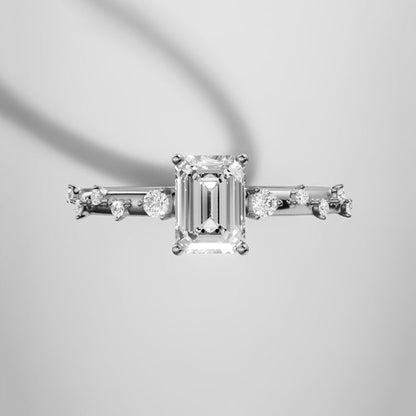 Marquise Shaped Three Stone Lab Grown Diamond Engagement Ring