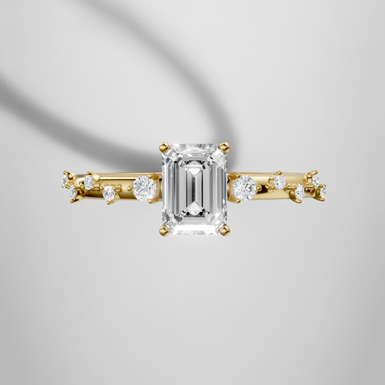 Marquise Shaped Three Stone Lab Grown Diamond Engagement Ring