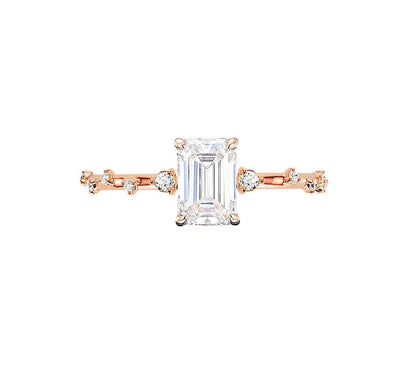 Marquise Shaped Three Stone Lab Grown Diamond Engagement Ring