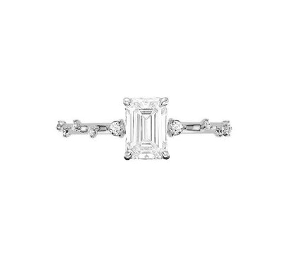 Marquise Shaped Three Stone Lab Grown Diamond Engagement Ring