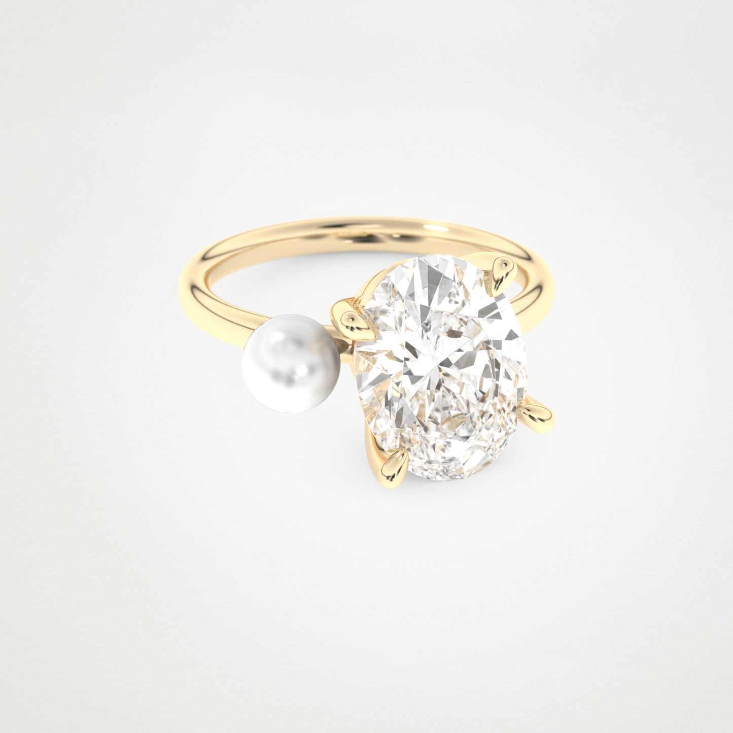 4  CT Moissanite Oval & Pearl Engagement Ring – Inspired by Ariana Grande 7