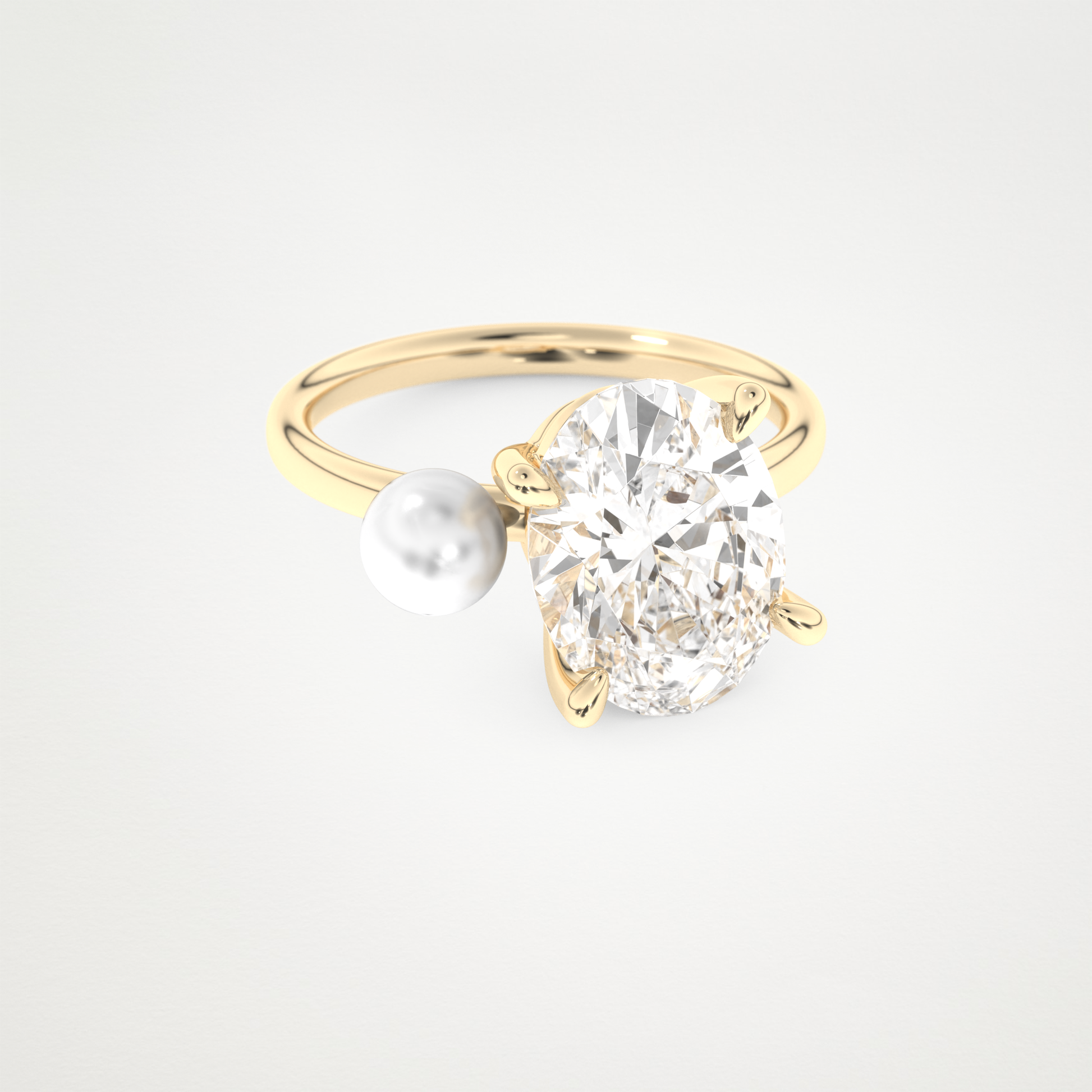 4  CT Moissanite Oval & Pearl Engagement Ring – Inspired by Ariana Grande 7