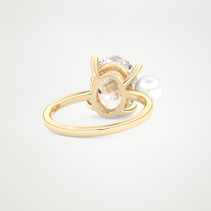 4  CT Moissanite Oval & Pearl Engagement Ring – Inspired by Ariana Grande 9