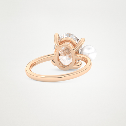 4  CT Moissanite Oval & Pearl Engagement Ring – Inspired by Ariana Grande 15