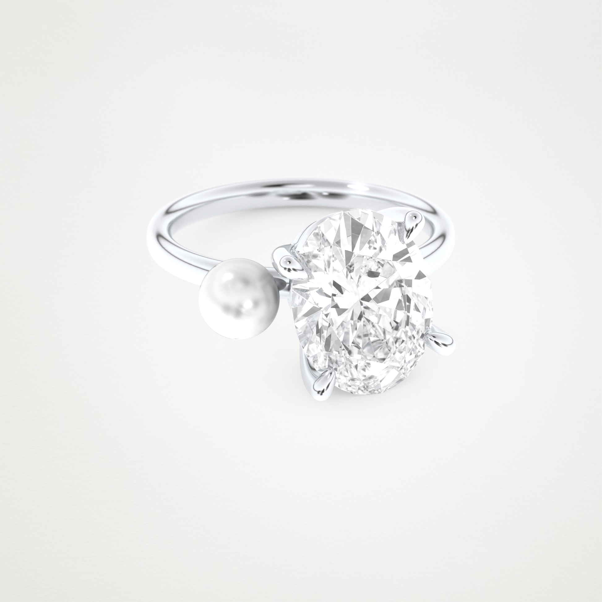 4  CT Moissanite Oval & Pearl Engagement Ring – Inspired by Ariana Grande 1