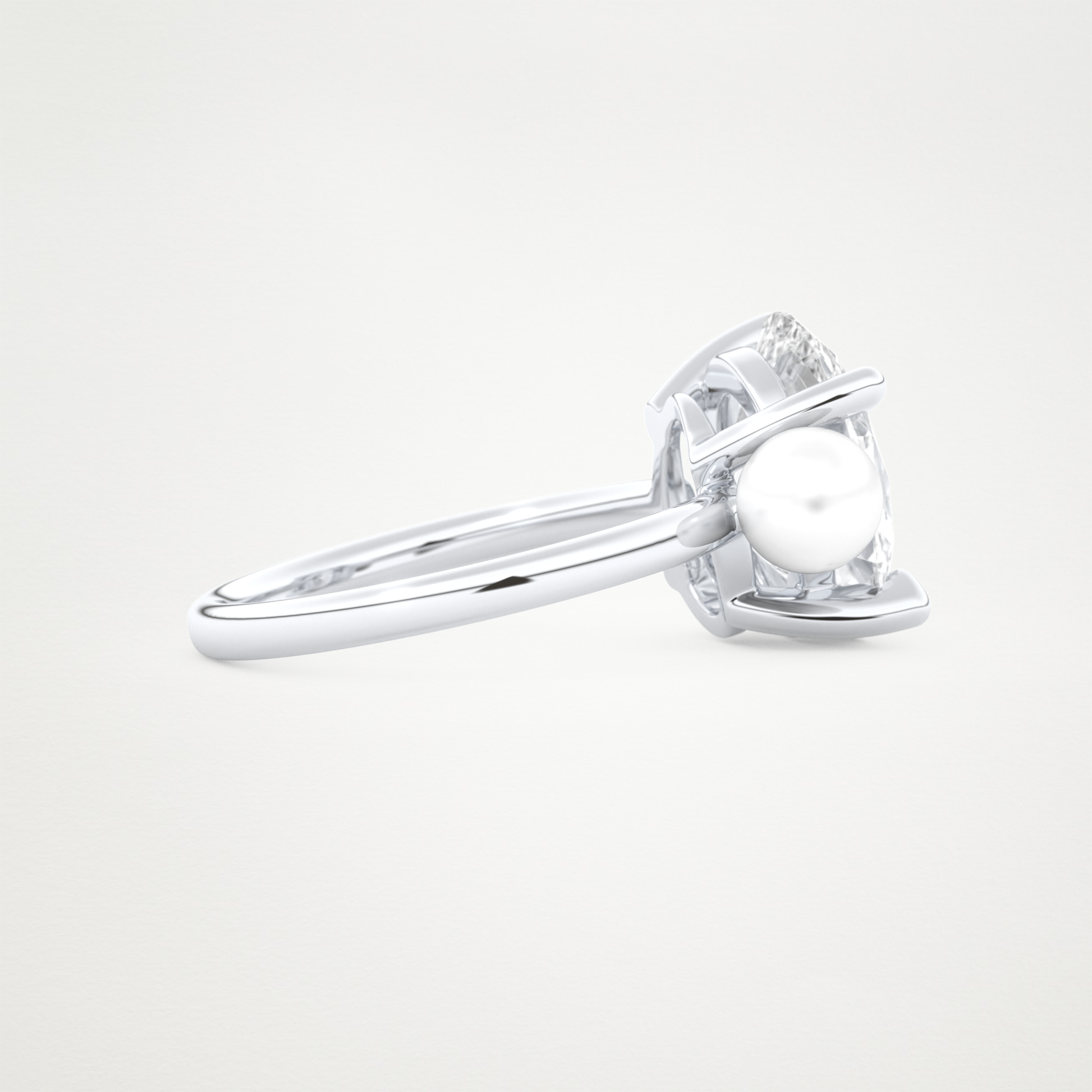 4  CT Moissanite Oval & Pearl Engagement Ring – Inspired by Ariana Grande 2