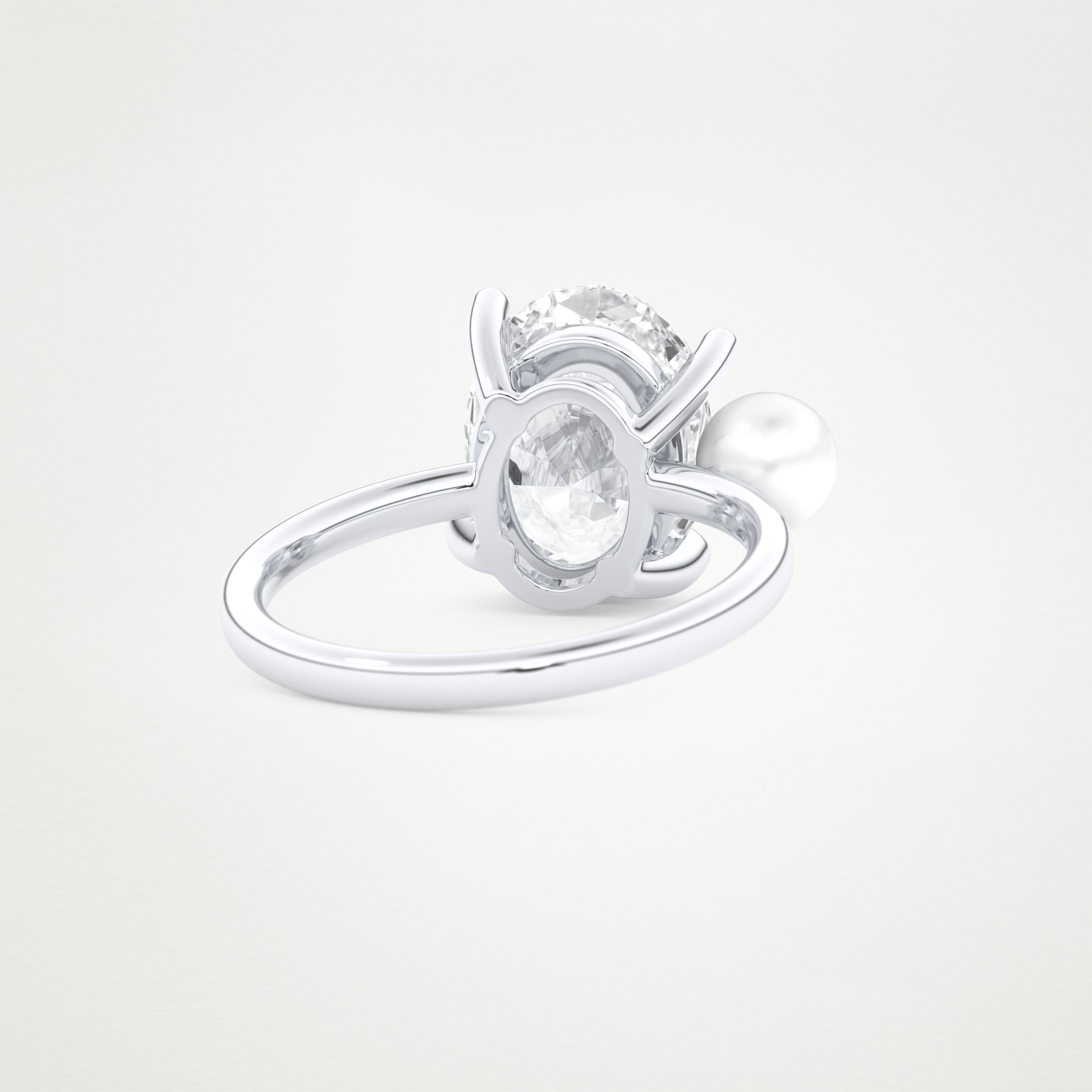 4  CT Moissanite Oval & Pearl Engagement Ring – Inspired by Ariana Grande 3