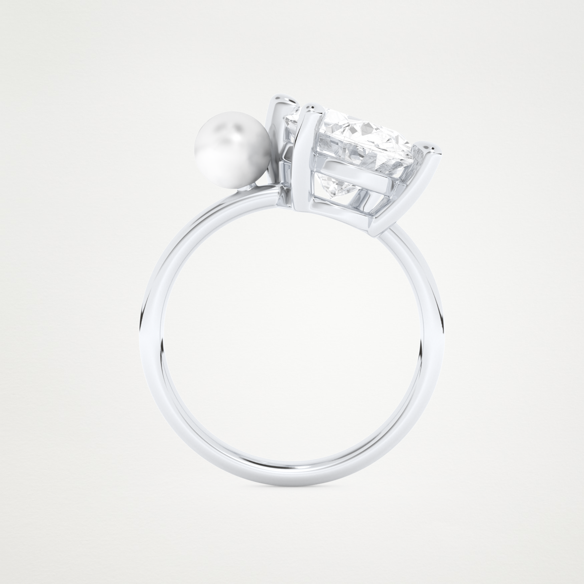 4  CT Moissanite Oval & Pearl Engagement Ring – Inspired by Ariana Grande 5