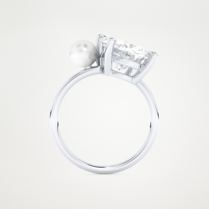 4  CT Moissanite Oval & Pearl Engagement Ring – Inspired by Ariana Grande 5