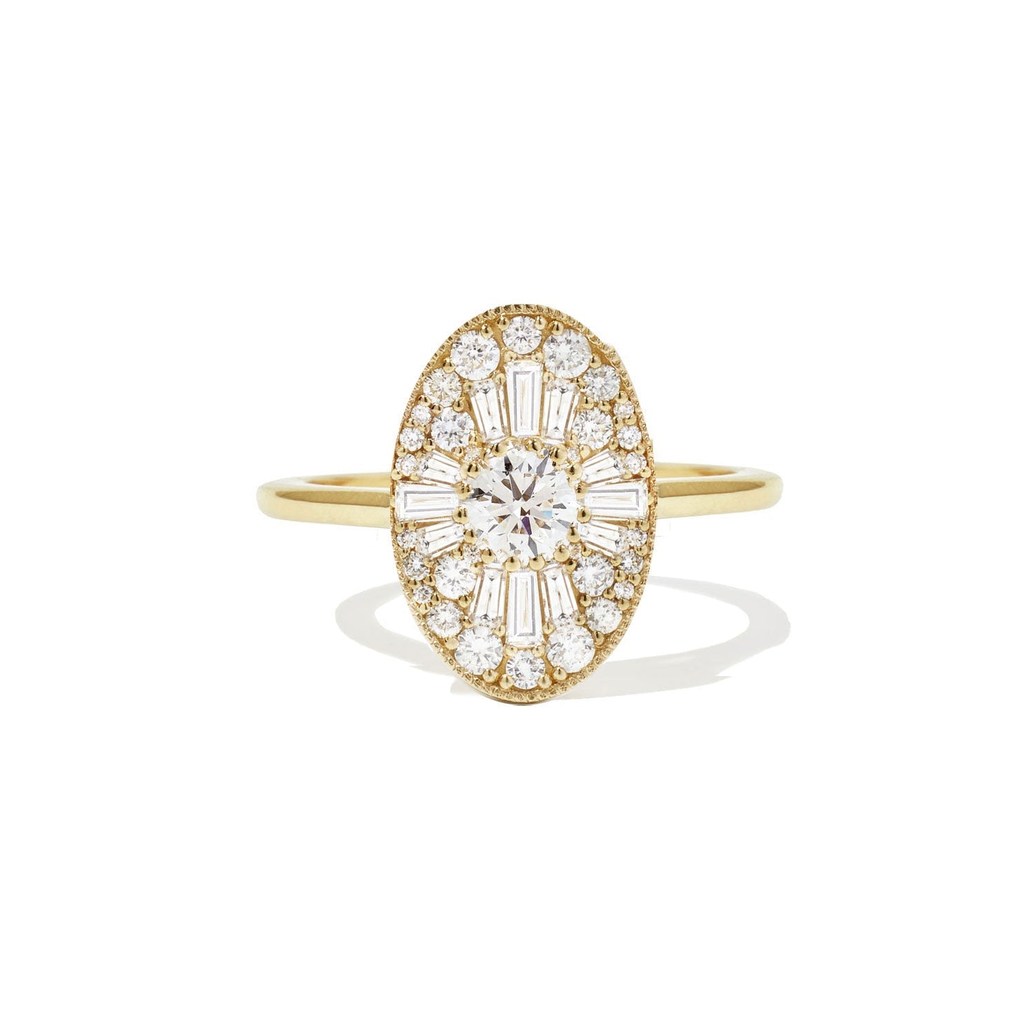 Marquise Shaped Three Stone Lab Grown Diamond Engagement Ring