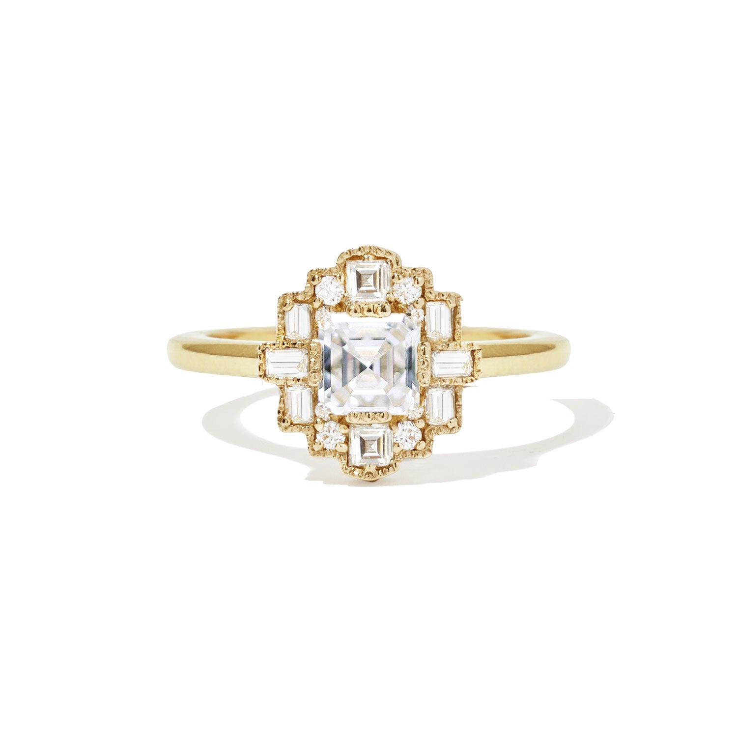 Marquise Shaped Three Stone Lab Grown Diamond Engagement Ring