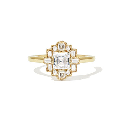 Marquise Shaped Three Stone Lab Grown Diamond Engagement Ring