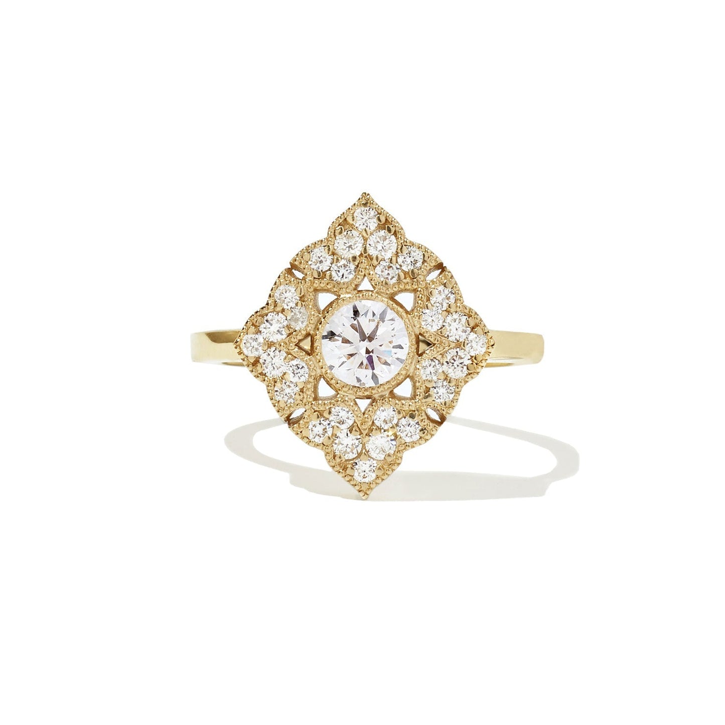 Marquise Shaped Three Stone Lab Grown Diamond Engagement Ring