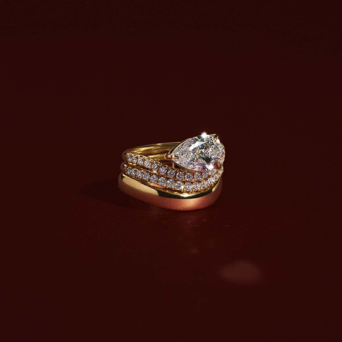 Marquise Cut Cluster Styled Lab Grown Diamond Engagement Ring