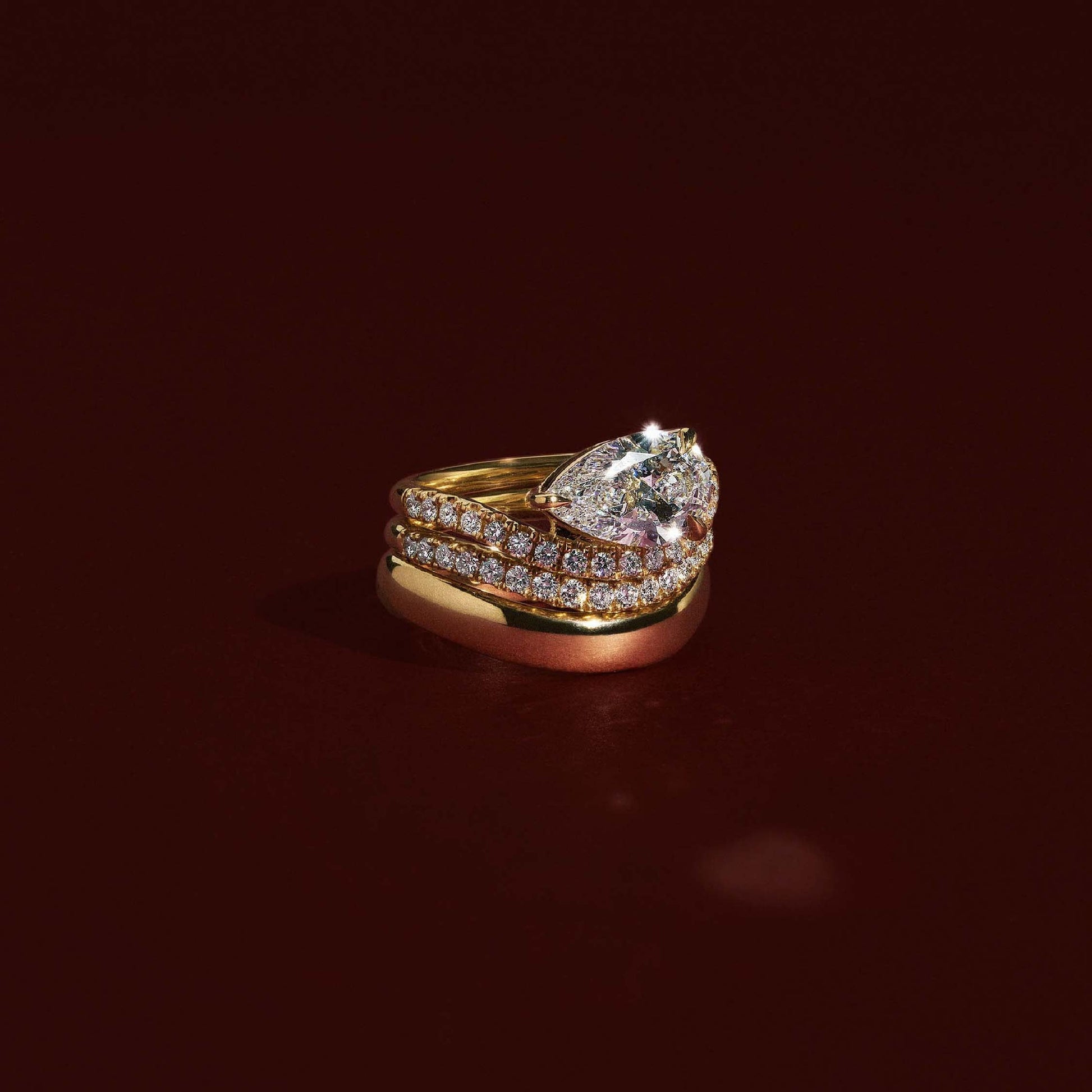 Marquise Cut Cluster Styled Lab Grown Diamond Engagement Ring