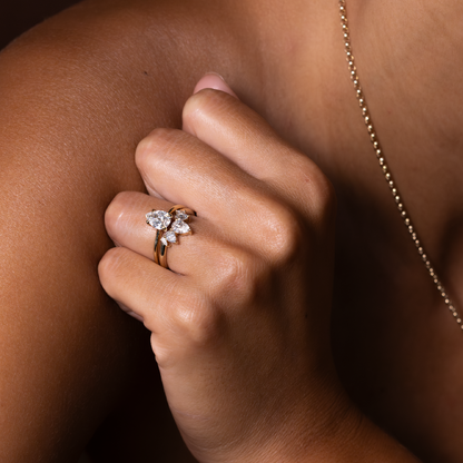 Marquise Cut Cluster Styled Lab Grown Diamond Engagement Ring