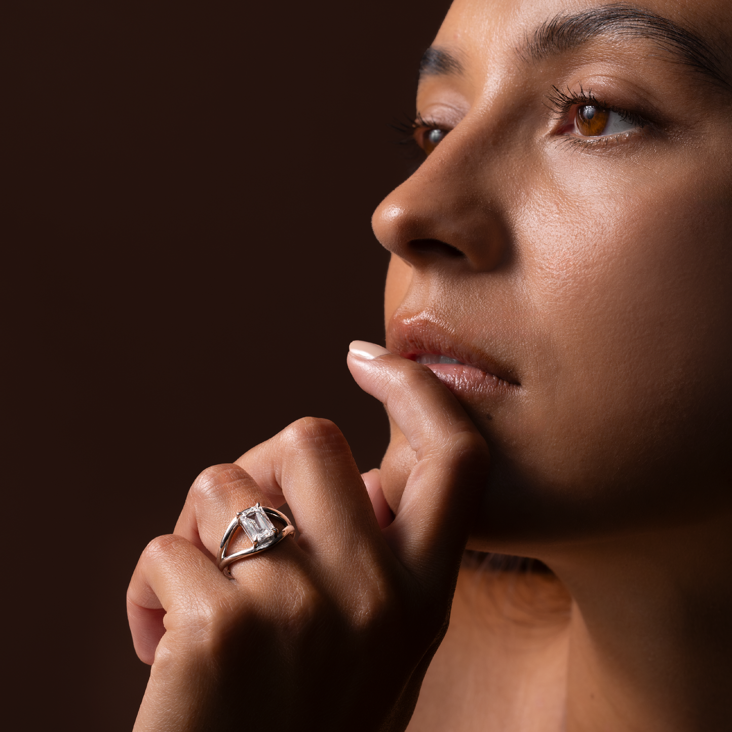 Marquise Cut Cluster Styled Lab Grown Diamond Engagement Ring