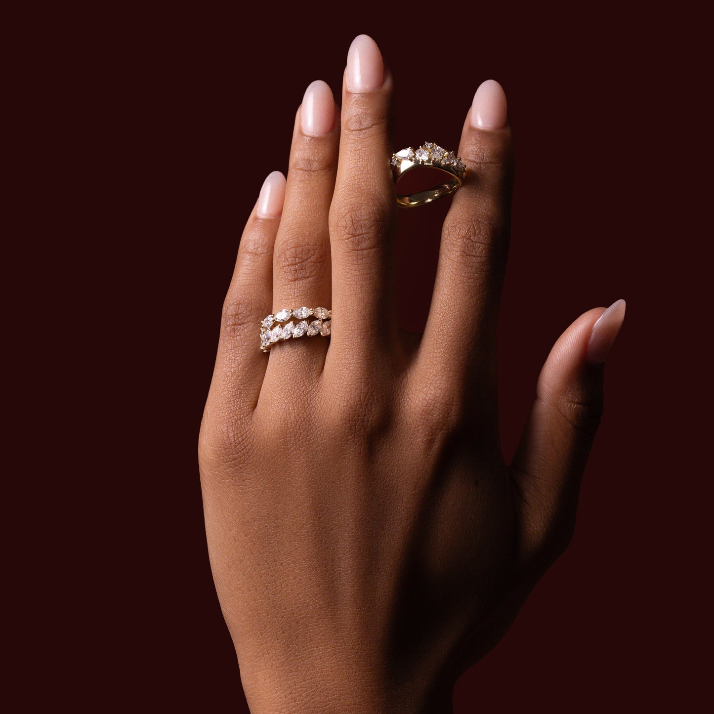 0.25 TCW Round Shaped Half Eternity Lab Grown Diamond Wedding Band