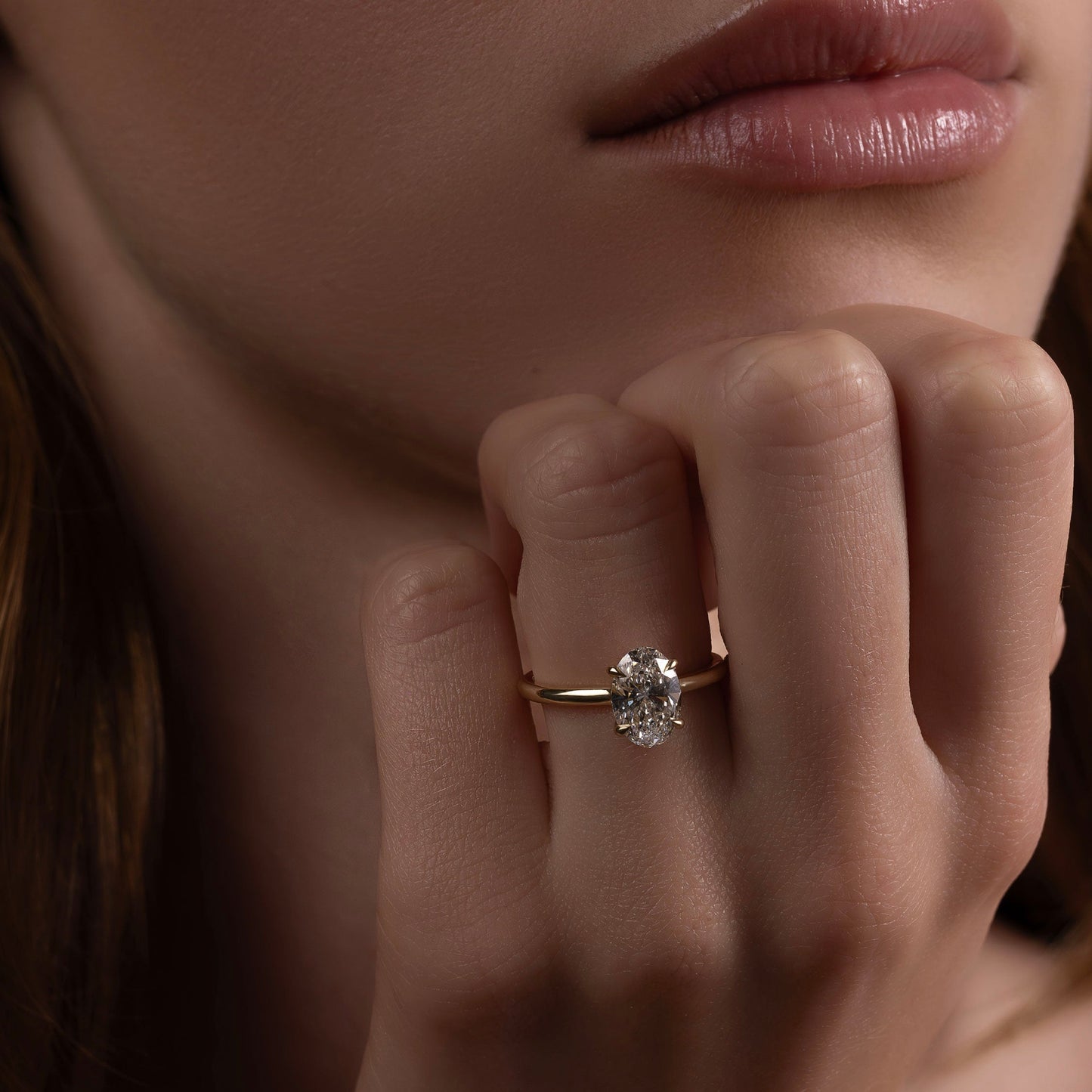 Marquise Cut Cluster Styled Lab Grown Diamond Engagement Ring