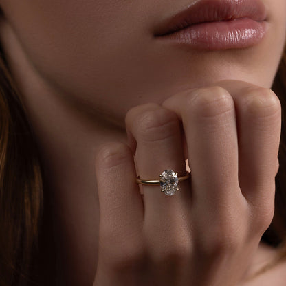 Marquise Cut Cluster Styled Lab Grown Diamond Engagement Ring
