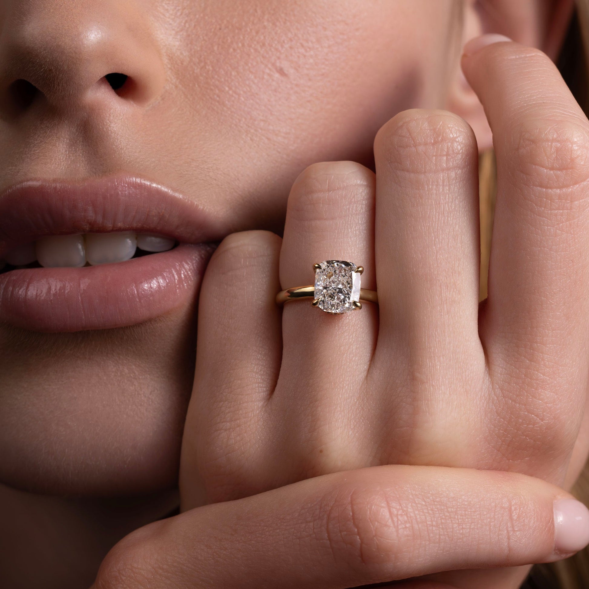 Marquise Cut Cluster Styled Lab Grown Diamond Engagement Ring