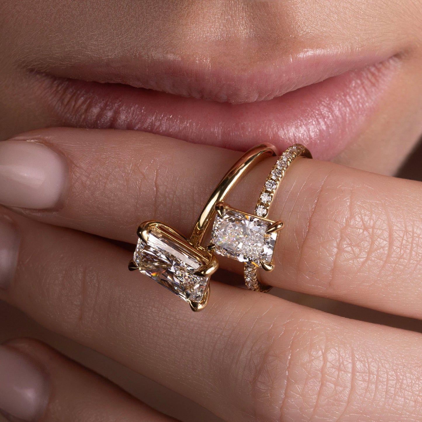 Marquise Cut Cluster Styled Lab Grown Diamond Engagement Ring