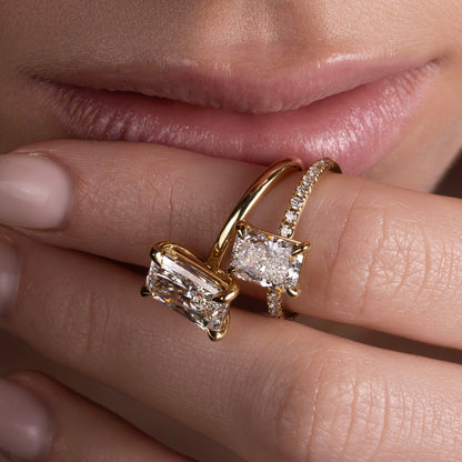 Marquise Cut Cluster Styled Lab Grown Diamond Engagement Ring