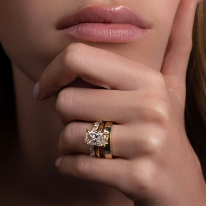 Marquise Cut Cluster Styled Lab Grown Diamond Engagement Ring