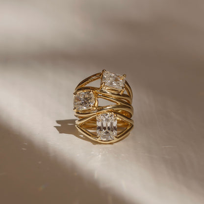 Marquise Cut Cluster Styled Lab Grown Diamond Engagement Ring