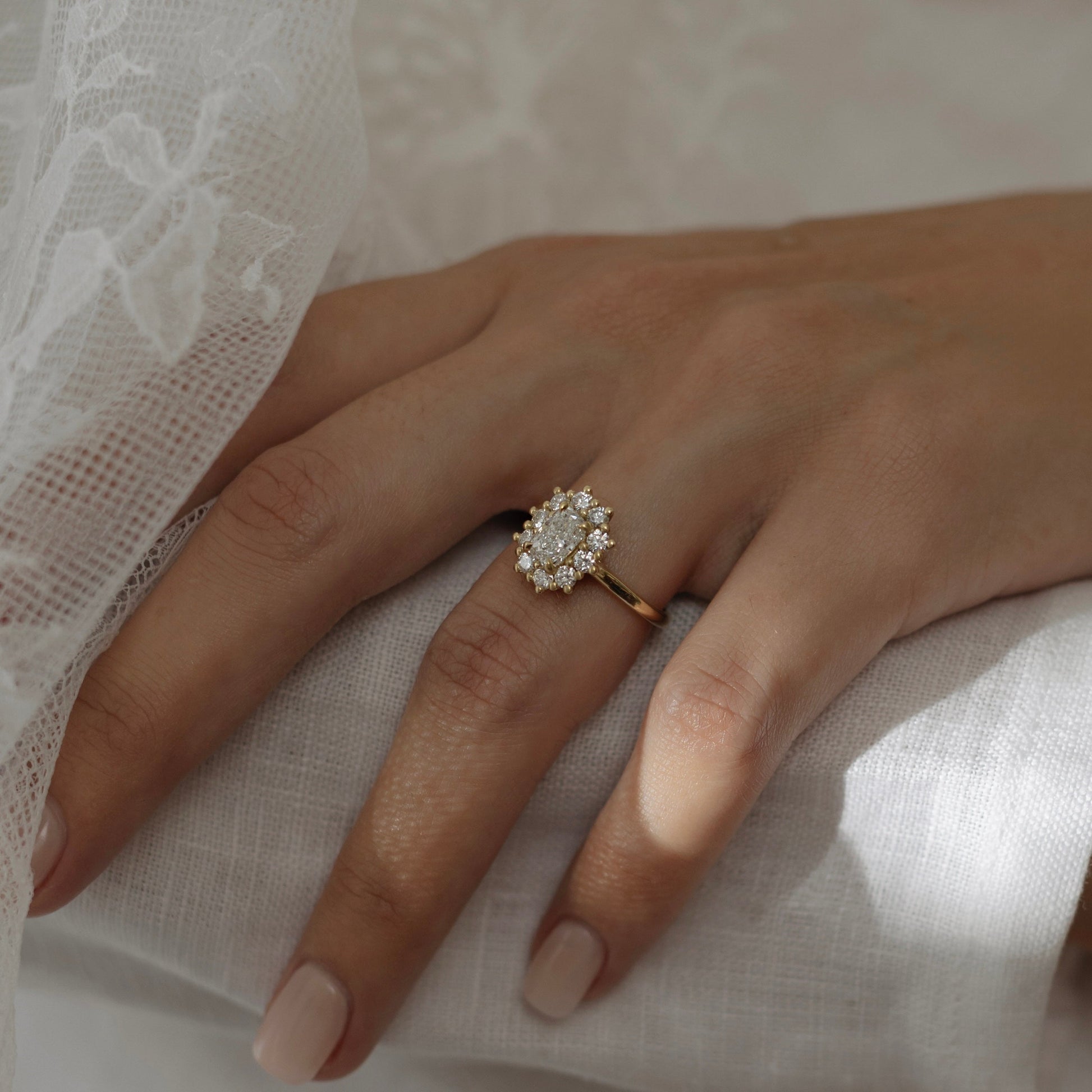 Stunning 1.0-3.0 CT Elongated Cushion Moissanite Engagement Ring with Halo Design