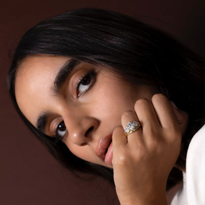 Marquise Cut Cluster Styled Lab Grown Diamond Engagement Ring