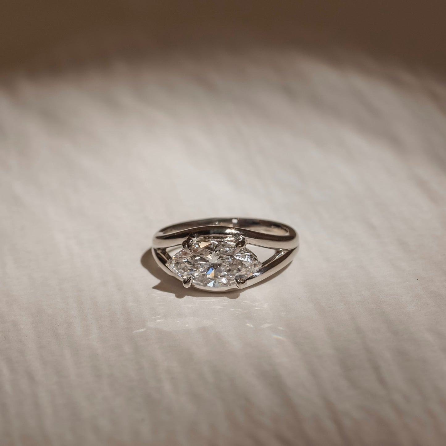 Marquise Cut Cluster Styled Lab Grown Diamond Engagement Ring